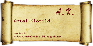 Antal Klotild névjegykártya